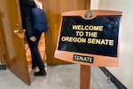 Entry to the Oregon state Senate floor, March 1, 2024, at the Oregon state Capitol in Salem, Ore. 