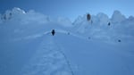 Photo of climbers ascending Mt. Hood, Ore. 