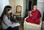 Flaccus meeting with the Dalai Lama in Beverly Hills, Calif., in 2010.