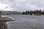 Nehalem/Tillamook County Boat Launch parking lot entirely under water during King Tides. Photo was taken at the peak of the King Tides Saturday afternoon on Nov. 6, 2021.