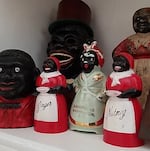 These figurines and Aunt Jemima spice jars are part of the Museum's permanent collection.