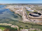 In an aerial view, the Strategic Petroleum Reserve storage at the Bryan Mound site is seen on October 19, 2022 in Freeport, Texas.