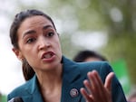Rep. Alexandria Ocasio-Cortez (D-NY) speaks at a press conference outside of the U.S. Capitol on July 20, 2021 in Washington, DC.