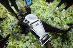 Oregon offensive lineman Marcus Harper II celebrates after the Big Ten championship NCAA college football game against Penn State, Sunday, Dec. 8, 2024, in Indianapolis.