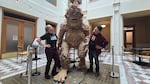 Portland artists Moni and Rick Sears installed their sasquatch in Portland City Hall in 2026. It's just one of 25 submitted by various artists for Geek Week PDX.