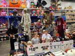 People browse Halloween displays at Lowe's Home Improvement hardware store in East Rutherford, N.J., on Aug. 30, 2023.