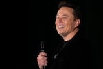 Elon Musk speaks as part of a campaign town hall in support of Donald Trump in Folsom, Pa., on Oct. 17, 2024.