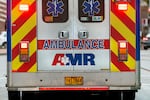 An American Medical Response ambulance, in Portland, Jan. 11, 2024. In November 2023, Multnomah County fined ambulance service provider more than $500,000 for delayed response times to 911 calls. AMR has appealed the fine and blamed the delays largely on staffing challenges worsened by the county's requirement of two paramedics per ambulance deployed to an emergency.