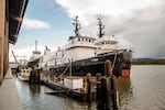 A vessel is seen moored at the Port of Coos Bay, Ore., on April 4, 2012. (photo source link: https://flic.kr/p/HWY2sG)