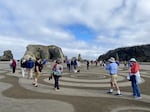 Circles in the Sand allows visitors a peaceful, meditative walk on the beach at Face Rock State Scenic Viewpoint.