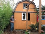 Michael Kuhn turned his garden shed into an earthquake emergency shelter.