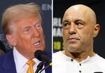 Former President Donald Trump — seen here during a news conference on Oct. 25, 2024, in Austin, Texas, — did an interview last week with podcaster Joe Rogan, seen here in an Aug. 18, 2023 file photo.