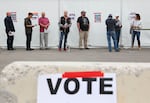 Voters wait in line at a Las Vegas polling place on Nov. 8, 2022. Voters in Nevada — and several other states — may enact big changes to their election systems.