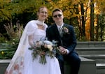 Jenny Lower Carter and her new husband William “Billy” Carter on their wedding day, Nov. 8, 2025. The couple were killed when their car hit a jackknifed semi on U.S. Hwy 20, Nov. 24, 2025, east of Bend, Ore. The U.S. Department of Homeland Security says the truck driver, Rajinder Kumar, entered the country illegally from Mexico in 2022.