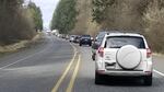 A solid line of westbound traffic greeted beach-goers on Highway 26 over the weekend of March 21, 2020