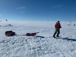 Oregon State University Glaciologist Erin Pettit studies Thwaites Glacier in Antarctica.