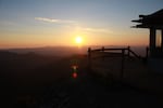 A view of the sunset from the Bolan lookout in southern Oregon before the structure burned in the Slater Fire in 2020.