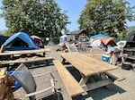 One of Elk Island's homeless camps on July 16, 2025.