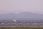 Hazy skies due to smoke from wildfires in Canada are seen over Lake Champlain and the Adirondack Mountains on Wednesday in Burlington, Vt.