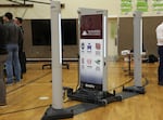 A weapon detection system was on display during a public viewing demonstration in Salem, Ore., in March 2024.