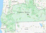 A map of the proposed state boundary change to create "Greater Idaho."