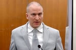 In this image taken from video, former Minneapolis police Officer Derek Chauvin addresses the court at the Hennepin County Courthouse, June 25, 2021, in Minneapolis.