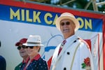 Rick and Marie Saturn, prime minister and first lady of the Royal Rosarians, hosted the Milk Carton Boat Races at Westmoreland Park Sunday, June 26, 2016. The races date back to the 1973 Portland Rose Festival, but this year's events marked the first time that the Portland civic group ran the show.