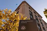 The General Services Administration (GSA) building is seen, Tuesday, Nov. 10, 2020, in Washington. General Service Administrator Emily Murphy, the head of the obscure federal government agency that is holding up Joe Biden's presidential transition, appeared to know she might be facing a messy situation after the votes came in.