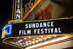 The marquee of the Egyptian Theatre during the Sundance Film Festival in 2020.