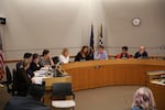 The Portland Public school board during a meeting in August 2019.
