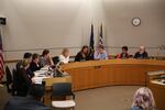 The Portland Public school board during a meeting in August 2019.