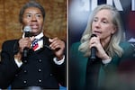 Lt. Gov. Winsome Earle-Sears (left), the Republican nominee for Virginia governor, and Abigail Spanberger, the Democratic nominee