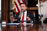 Vice President Vance hosts a podcast episode of "The Charlie Kirk Show" following the assassination of the show's namesake, at the White House on Sept. 15, 2025, in Washington, D.C.