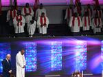 President Biden attends Mount Airy Church of God in Christ in Philadelphia on July 7 as he campaigns to salvage his reelection bid. Senior Democrats are meeting to talk about the race.