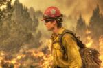 Firefighter at 2012 Barry Point Fire in Southern Oregon