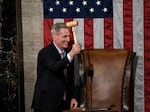 Newly elected speaker of the House of Representatives Kevin McCarthy holds the gavel on Jan. 7, 2023.
