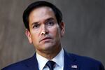 Secretary of State Marco Rubio speaks during his visit to the Yad Vashem Holocaust Memorial museum in Jerusalem on February 16, 2025 during his first Middle East tour. (Photo by Evelyn Hockstein / POOL / AFP) (Photo by EVELYN HOCKSTEIN/POOL/AFP via Getty Images)