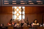 Sen. Betsy Johnson, D-Scappoose, sits in the Senate chambers. Oregon state senators gather in the Senate chambers on Feb. 11, 2020 in Salem, Oregon.