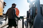 A person prepares to refuel their semi-truck on August 13, 2026 in Nortrees, Texas. Diesel prices continue to climb as several international conflicts across several regions disrupt the global fuel supply chain. Tensions involving Iran have severely disrupted shipping through the Strait of Hormuz, while Ukrainian attacks of Russian refineries have further strained fuel exports from the region. (