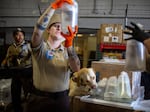 FWS Inspector Mac Elliot looks over a legal shipment while Braxton, a dog trained to smell heavily trafficked wildlife like reptiles and animal parts like ivory, enthusiastically does his job. Wildlife trafficking is one of the largest and most profitable crime sectors in the world. Estimates of its value range from $7-23 billion annually.