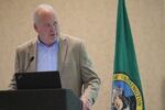 Rep. Jim Walsh speaks at a meeting of the Washington State Republican Party, ahead of being elected chair of the group. 