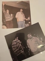 Framed photos of John Belushi's performance at the Eugene Hotel hang on the wall of what is now the billiards room.