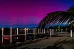 Auroras are seen in Sugarloaf Key, Florida, in the early morning hours of Oct. 11.