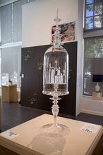 Bell Jar by Andy Paiko, named for its rounded shape, was created with blown glass and then assembled.