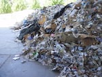 Piles of unsold recycling at Southern Oregon Aspire in Grants Pass.