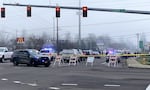 Police closed southbound lanes of Southeast Commercial Street in Salem, on Monday, Jan. 23, to investigate a shooting. 