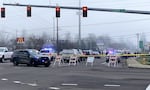 Police closed southbound lanes of Southeast Commercial Street in Salem, on Monday, Jan. 23, to investigate a shooting.