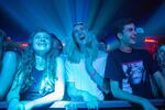 Spectators smile as Animal Collective walks on-stage to start the show.