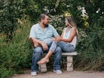 Jaci Statton and her husband, Dustin, in an engagement photo from 2021. Jaci had a partial molar pregnancy and was not treated by emergency rooms in Oklahoma. She traveled to Kansas for an abortion.