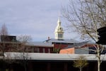 A view of the Oregon State Hospital spire from the courtyard on Nov. 21, 2023.